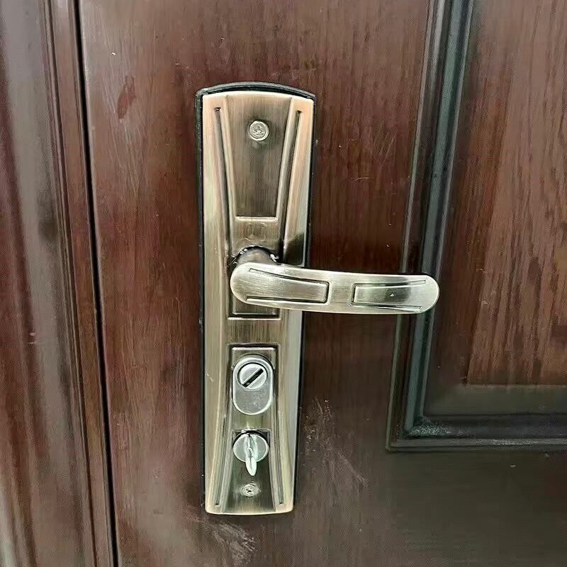 红古拉手老式面板配件家用通用型防盗门防盗门锁执手锁手柄把手图片