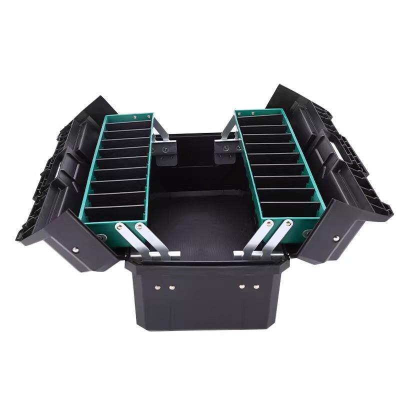 拓森工具大号五金工具箱家用手提式多功能折叠车载维修塑料工具盒