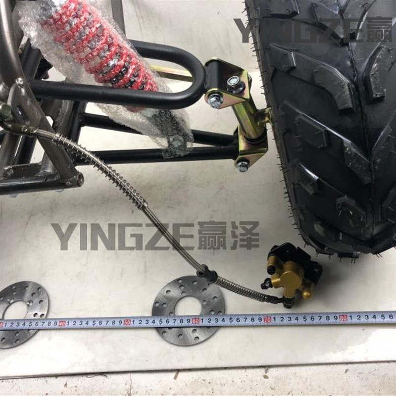 自制改装四轮三轮摩托车卡丁车沙滩车配件车头摇臂转向7寸轮胎