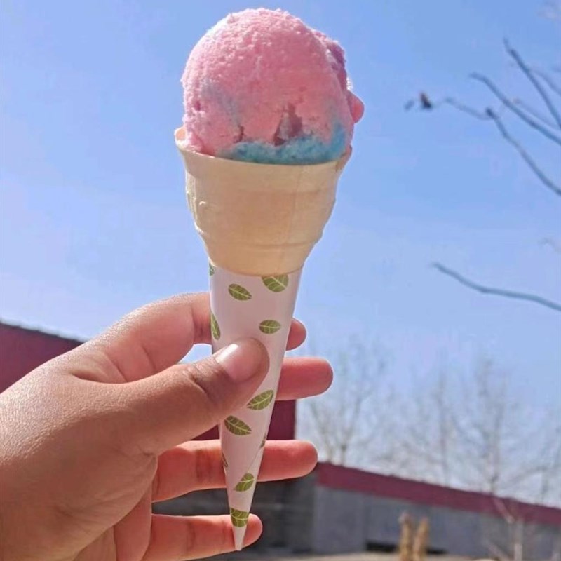 火炬冰淇淋蛋筒脆筒威化杯土耳其牛角七彩冰激凌甜筒蛋卷抖音商用