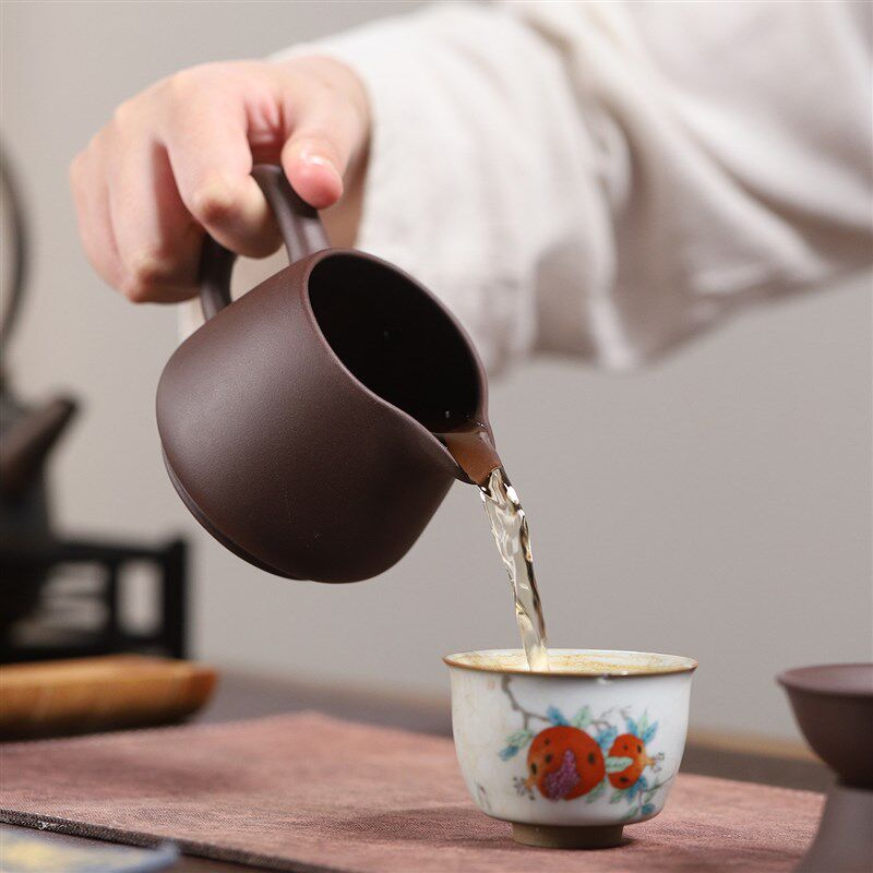 紫砂公道杯茶具套装礼盒装茶海分茶器功夫茶具套装宜兴老紫泥滤网