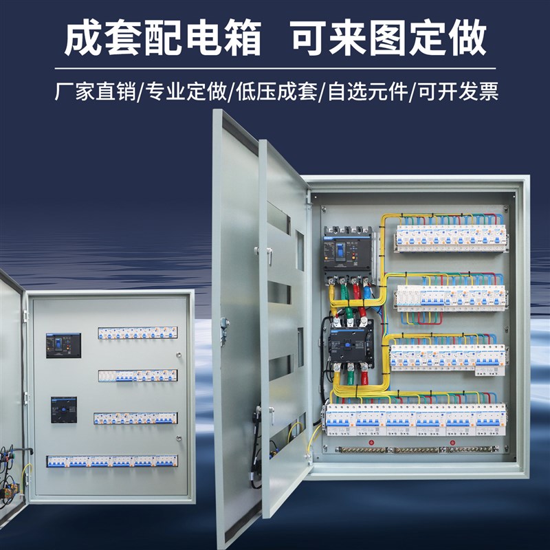双层门配电箱低压成套组装双门室内明装挂墙基业箱内外开门控制箱