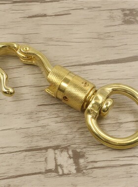 纯铜固定安全狗扣黄铜8字环马具配件宠物牵引绳狗链项圈铜钩扣头