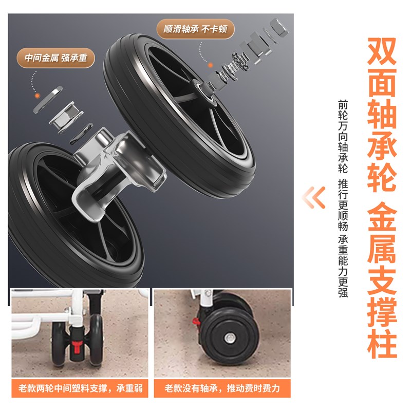 老人手推车可推可坐代步买菜购物老年人行走助行可携式可折叠小推