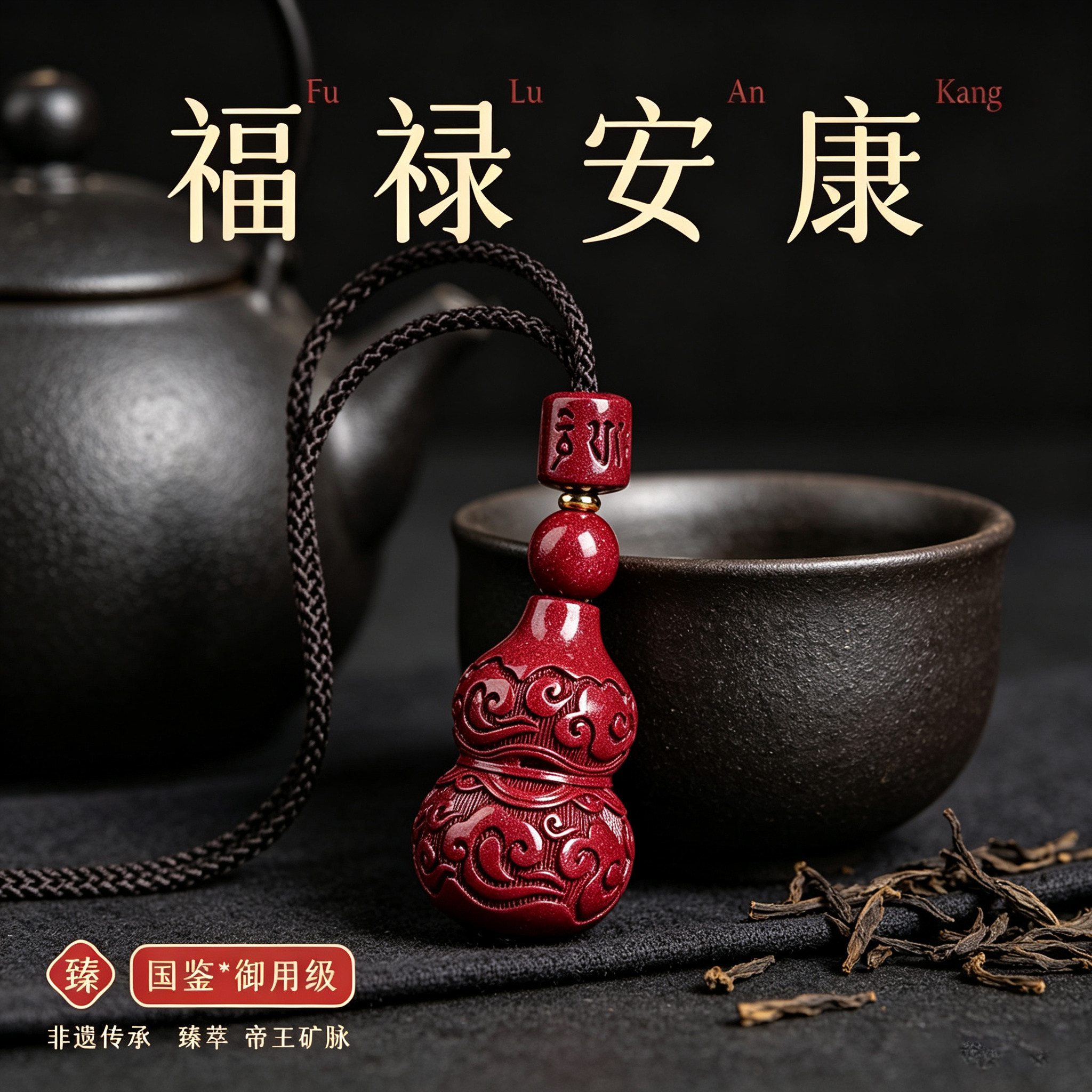 高含量朱砂葫芦本命年转运吊坠