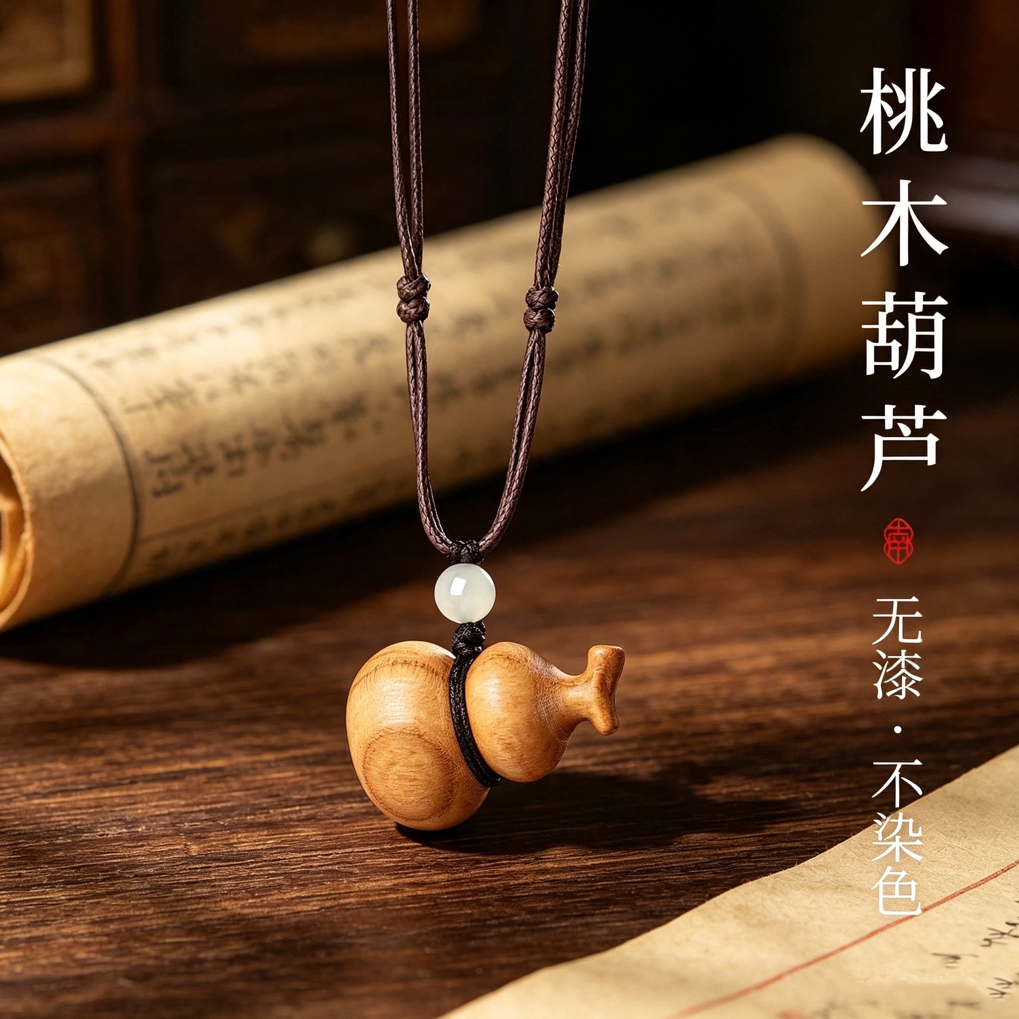 天然老桃木葫芦吊坠本命年转运
