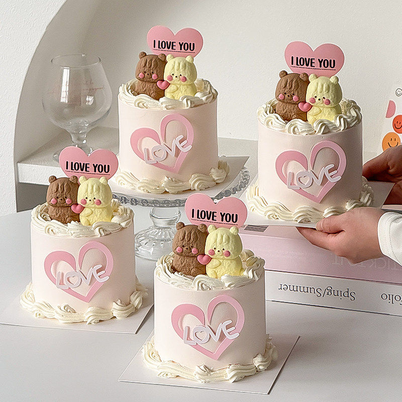 2.14情人节拥抱小熊软胶摆件情侣节日氛围感蛋糕装饰爱心表白卡片,节庆用品/礼品,节日装扮用品,淘宝优惠券,粉丝福利购,淘宝优惠卷