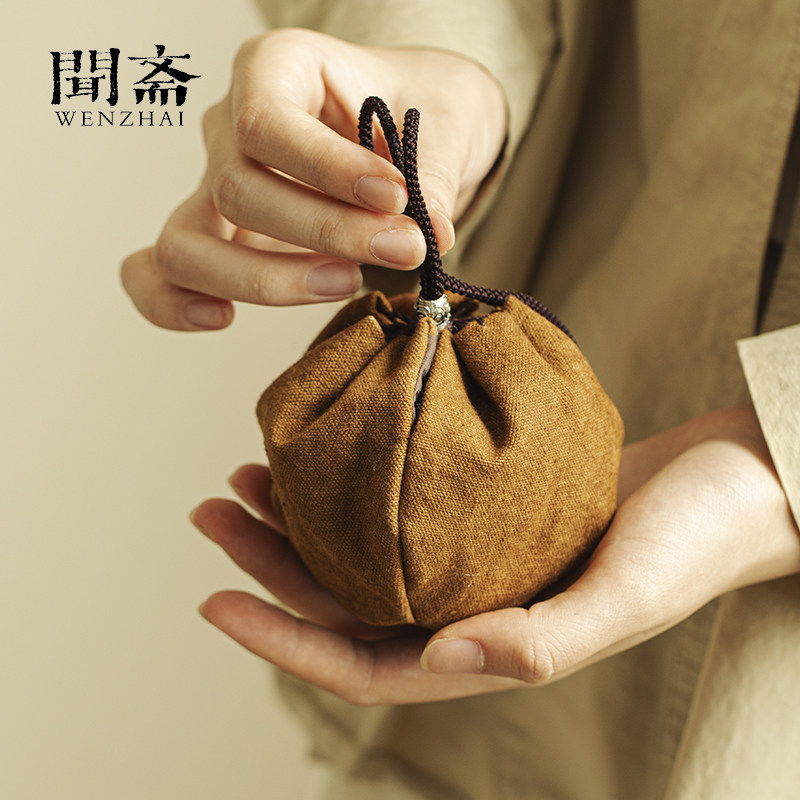 闻斋扎染手缝主人杯袋盖碗茶杯收纳袋便携式收纳包抽绳束口收纳包,餐饮具,茶道/零配,淘宝优惠券,粉丝福利购,淘宝优惠卷