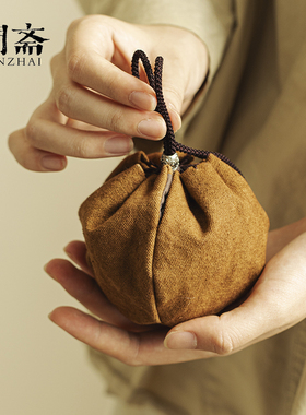 闻斋扎染手缝主人杯袋盖碗茶杯收纳袋便携式收纳包抽绳束口收纳包