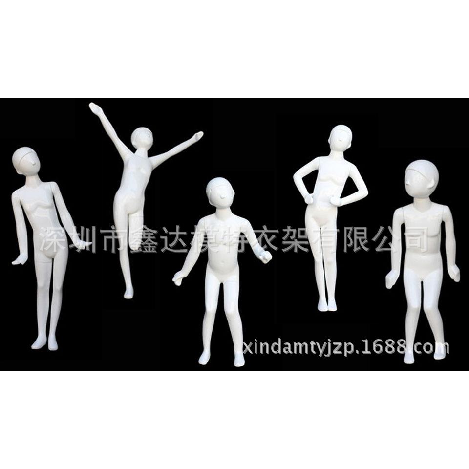 儿童模特道具亮光白童装展示模特抽象童装陈列模特玻璃钢模特