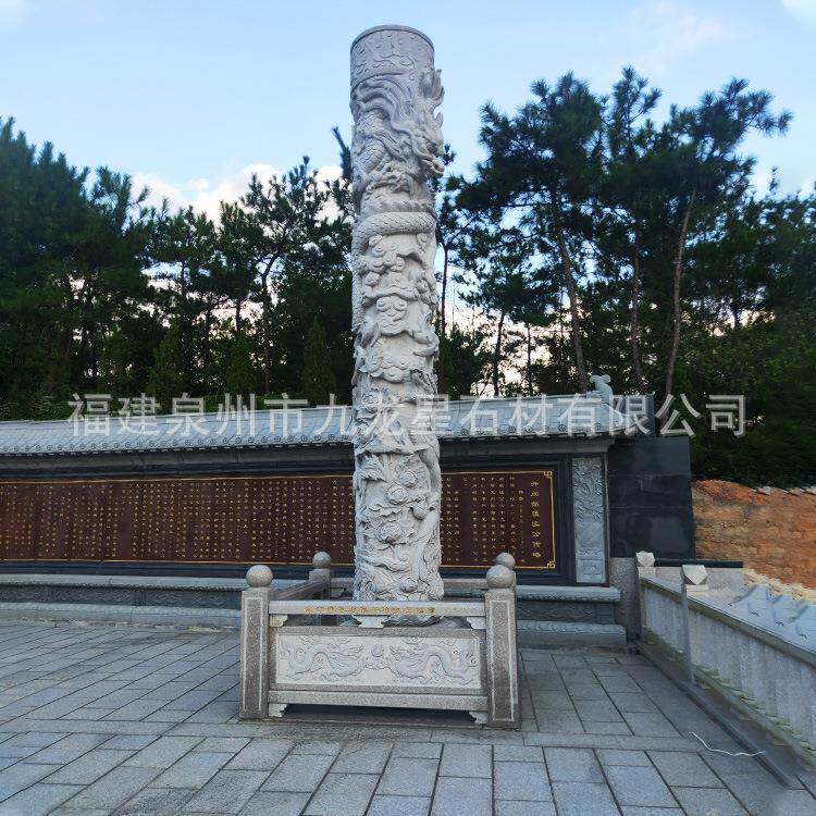 石雕盘龙柱公园广场雕刻文化柱城市广场摆件龙柱雕塑