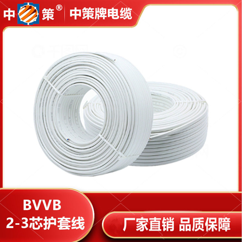 杭州中策BVVB2-3芯护套线家装工程用线国标铜芯CCC认证厂家直销