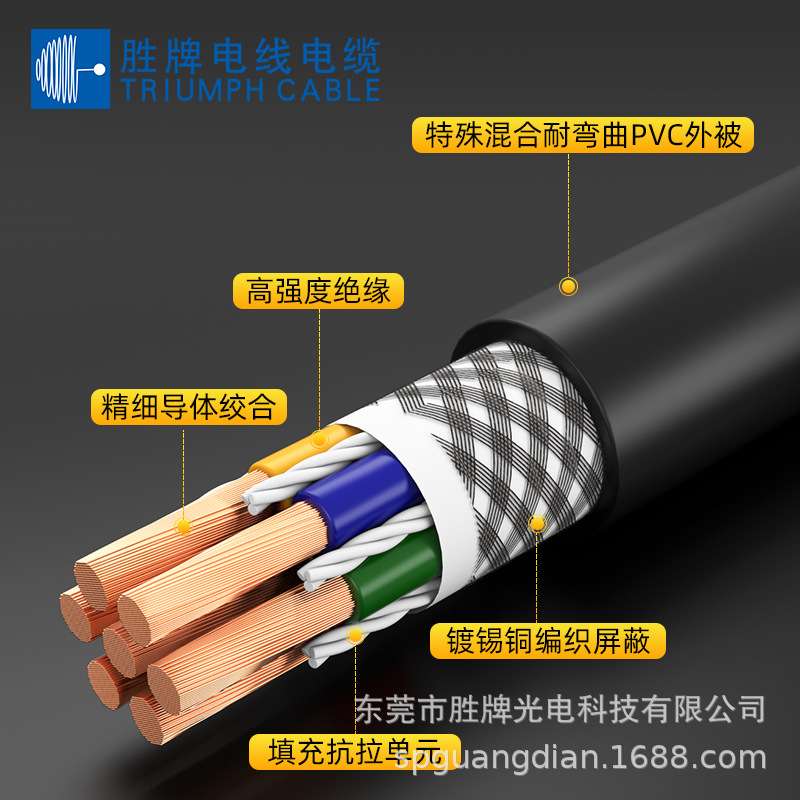 高柔屏蔽设备连接线2587-5*1.0mm工业电子系统铜丝编织拖链电缆