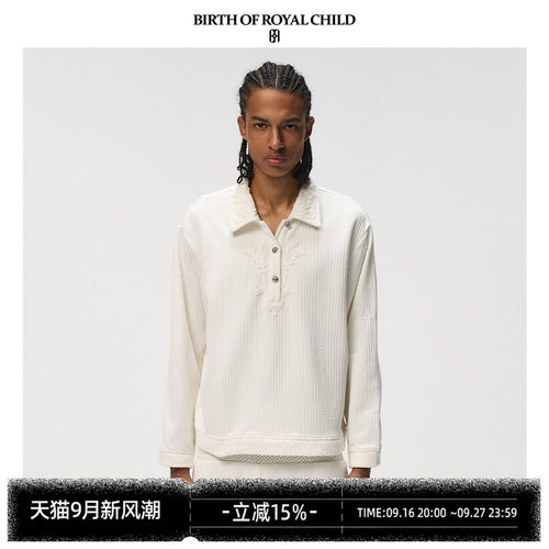BIRTH OF ROYAL CHILD.BORC 【SHarK同款】钩花POLO针织长袖休闲