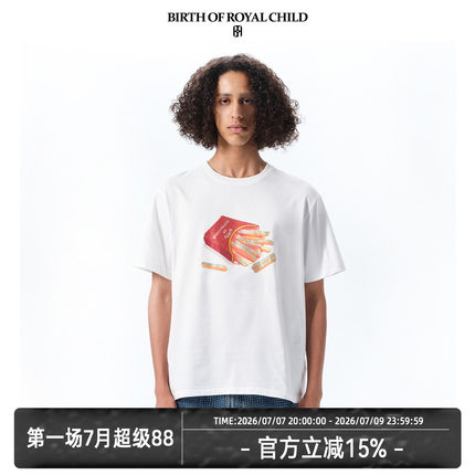 BIRTH OF ROYAL CHILD.BORC 薯条烫钻TEE纯棉透气宽松廓形裁剪