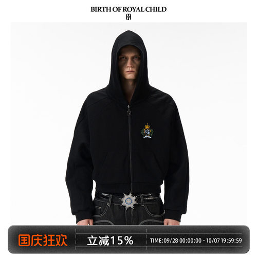 BIRTH OF ROYAL CHILD.BORC 【朱志鑫同款】橡树刺绣帽衫插肩袖