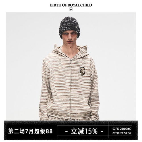 BIRTH OF ROYAL CHILD.BORC 【毕雯珺同款】条纹针织帽衫休闲外套