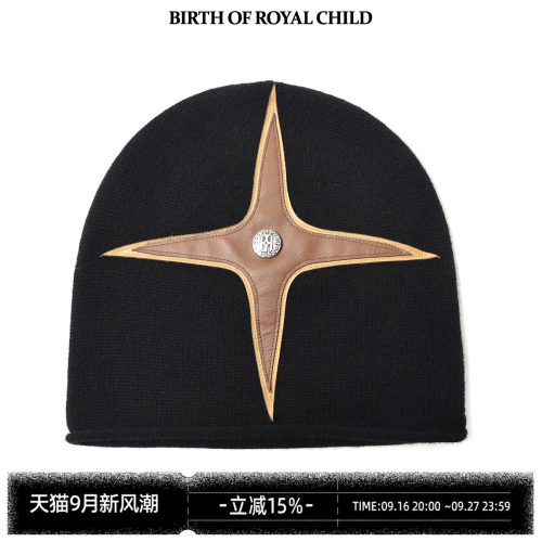BIRTH OF ROYAL CHILD.BORC 【何与同款】十字拼贴冷帽男针织帽
