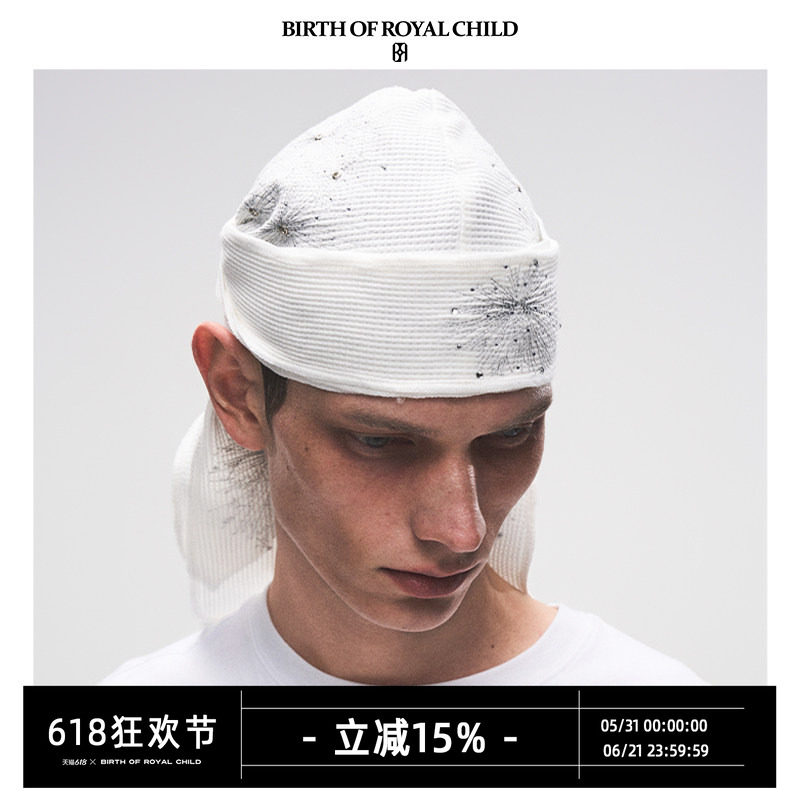 BIRTH OF ROYAL CHILD.BORC 【刘也同款】烟花镶钻头巾重工飘带男