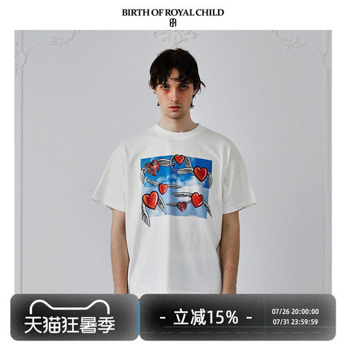 BIRTH OF ROYAL CHILD.BORC 【马伯骞同款】爱心之翼印花TEE短袖