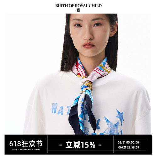 BIRTH OF ROYAL CHILD.BORC Pinnacle真丝方巾复古头巾足球元素