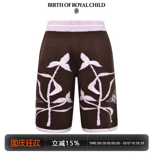 BIRTH OF ROYAL CHILD.BORC 【王鹤棣同款】鸢尾花针织短裤休闲裤
