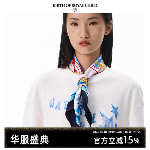 BIRTH OF ROYAL CHILD.BORC Pinnacle真丝方巾复古头巾足球元素