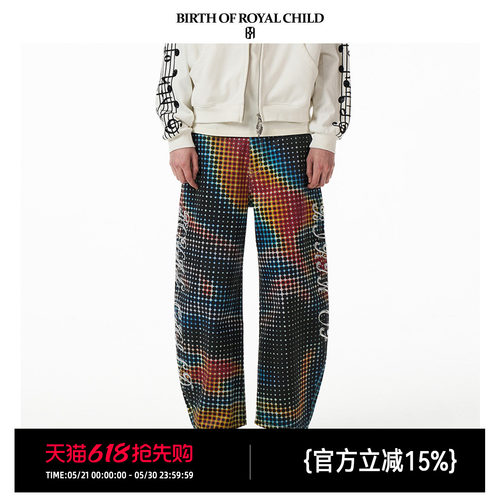 BIRTH OF ROYAL CHILD.BORC 【黄子弘凡同款】热感波点弯刀裤刷蜡