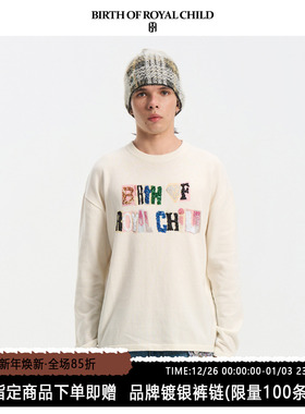 BIRTH OF ROYAL CHILD.BORC 四重工艺珠片标识复古街头长袖TEE