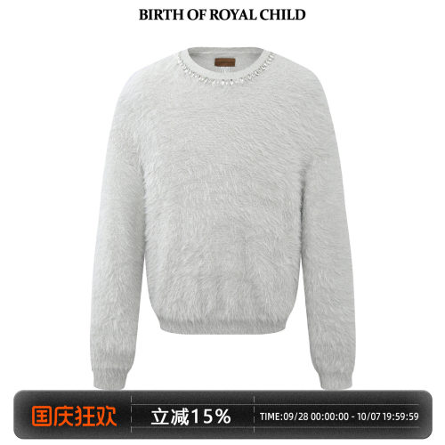 BbirthofR皇冠镶钻圆领毛衣