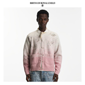 银河刺绣开衫 ROYAL 俐乐同款 羊毛混纺粉 CHILD.BORC BIRTH