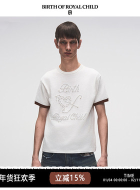 BIRTH OF ROYAL CHILD.BORC【马嘉祺同款】拼接珍珠短袖男拼色T恤