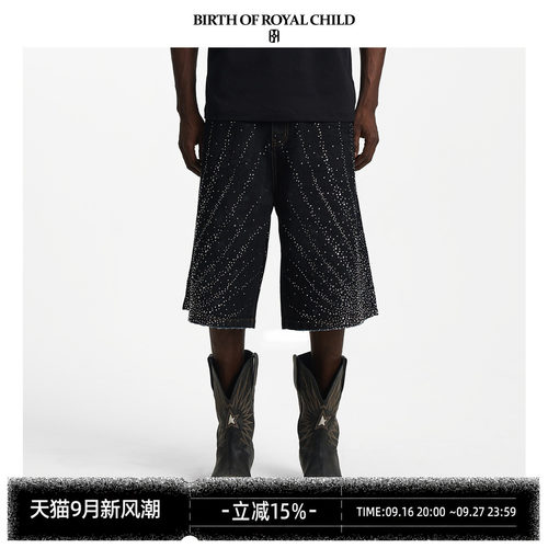 BIRTH OF ROYAL CHILD.BORC 【汪苏泷同款】流星满钻七分裤休闲裤