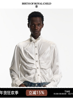 BIRTH OF ROYAL CHILD.BORC 【刘宇宁同款】宫廷胸褶衬衫真丝上衣
