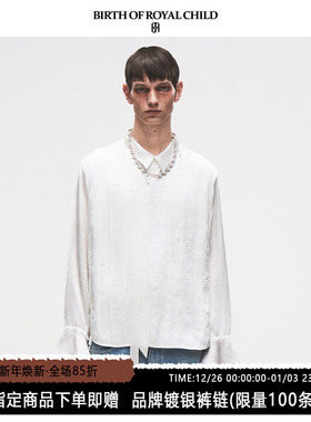 BIRTH OF ROYAL CHILD.BORC 【张杰同款】珍珠风琴褶皱衬衫男女