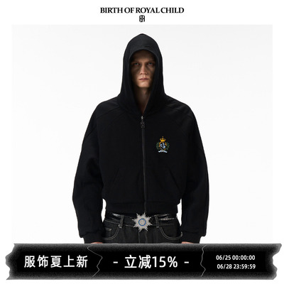 BIRTH OF ROYAL CHILD.BORC 【朱志鑫同款】橡树刺绣帽衫插肩袖