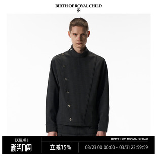 条纹斜扣衬衫 BIRTH CHILD.BORC ROYAL 进口西服面料垂坠击剑服