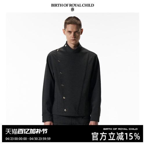 BIRTH OF ROYAL CHILD.BORC 条纹斜扣衬衫进口西服面料垂坠击剑服