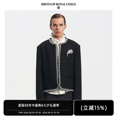 BIRTH OF ROYAL CHILD.BORC 【阿信同款】珍珠羽毛夹克万针刺绣