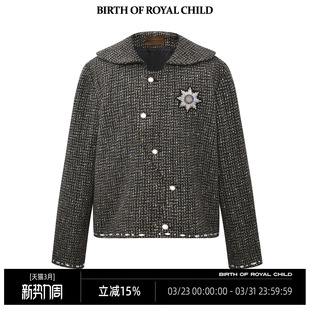 毛不易同款 BIRTH CHILD.BORC ROYAL 编织钻链夹克海军外套