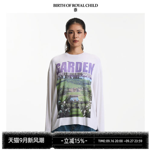 BIRTH OF ROYAL CHILD.BORC 【高瀚宇同款】玫瑰花园印花TEE复古