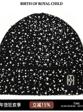 BIRTH OF ROYAL CHILD.BORC 珍珠满钻冷帽男冬季新款休闲毛织帽