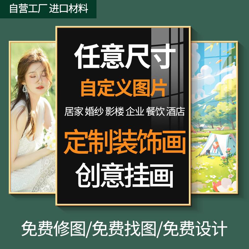 挂画来图定做无框画大尺寸动漫海报照片喷绘沙发背景墙装饰画定制图片