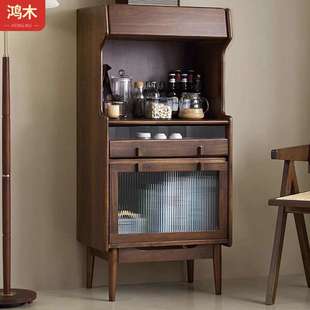 实木餐边柜小户型家用客厅备餐茶水柜北欧餐厅餐具收纳橱柜 日式