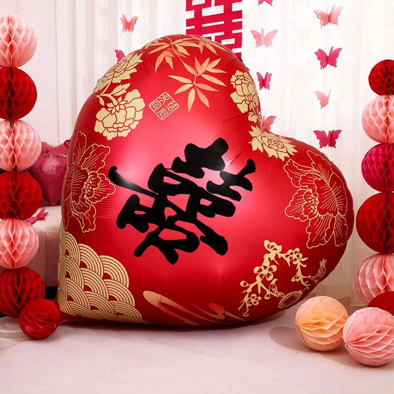 超大爱心气球求婚房布置礼