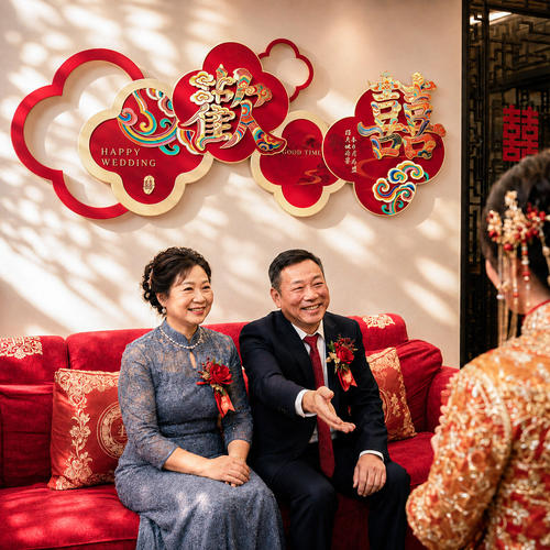 新婚房高级感喜字KT板套装