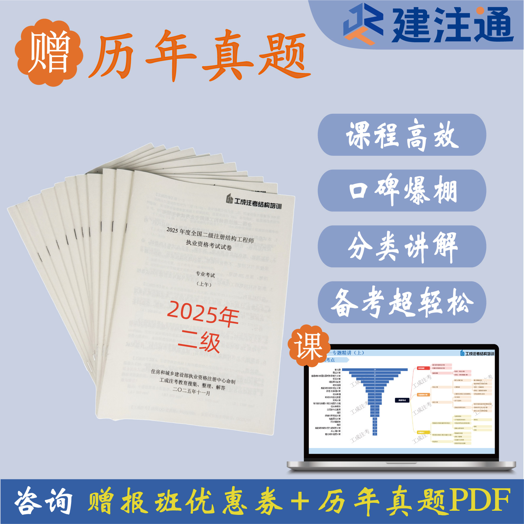 建注通 2026年二级注册结构考试历年真题讲解培训 赠16~25年真题