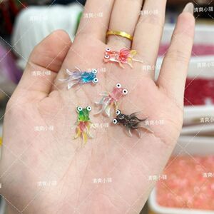 迷你小鱼模型夜光渐变灵动小金鱼锦鲤手工diy自制发饰 流苏吊坠耳