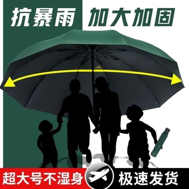 加大雨伞男士高档双人三人大号折叠雨伞女商务伞三折晴雨超大号伞