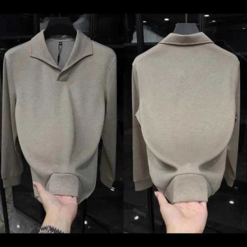 LHMNK轻奢男装E秋轻奢尚品高档男士简约纯色舒适气质百搭打底衫卫